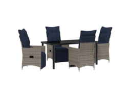 Maison Exclusive - Conjunto De Mesa E Cadeiras 5 Pcs Cinzeto Rattan De Pe