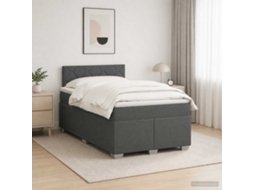 Vidaxl Cama Box Spring Com Colchão E Led Cinzento-escuro 120 X 190 Cm