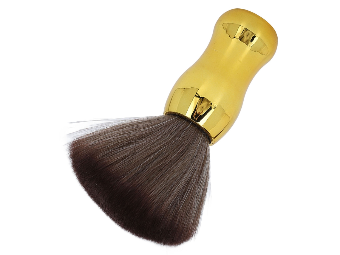 Pincel Para Barbear Duster De Cuello Suave Nylon Cepillo Para Limpiar Cabelo Rosto Pescoço Ouro