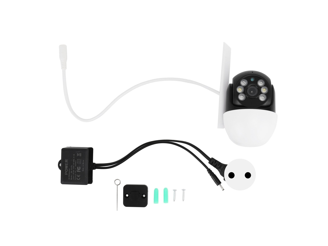Câmara De Segurança Exterior Sem Fio Wifi Visão Noturna Colorida Impermeável Monitor Remoto Lar Plugue Eu 100-240v