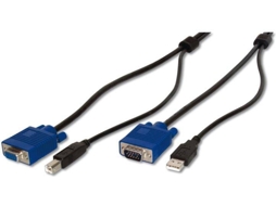 Adaptador ASSMANN (VGA e USB B - VGA e USB A - 3 m - Preto)