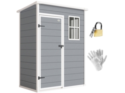 Galpão de Jardim 1,14 M² Cinza 151x92x193 Cm (porta com Fechadura, Ventilação, Janela)