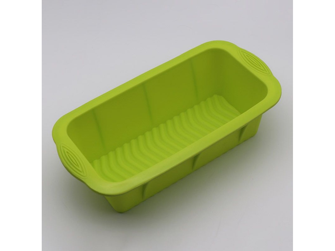 Forma quadrada de silicone Rebe para bolo, antiaderente, ideal para assar pão caseiro, verde, pacote com 2 peças.