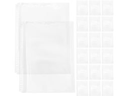 20 Capas Transparentes A4 Com 30 Furos, Protetores De Página Duráveis Em Pp, Organizadores Impermeáveis Para Documentos