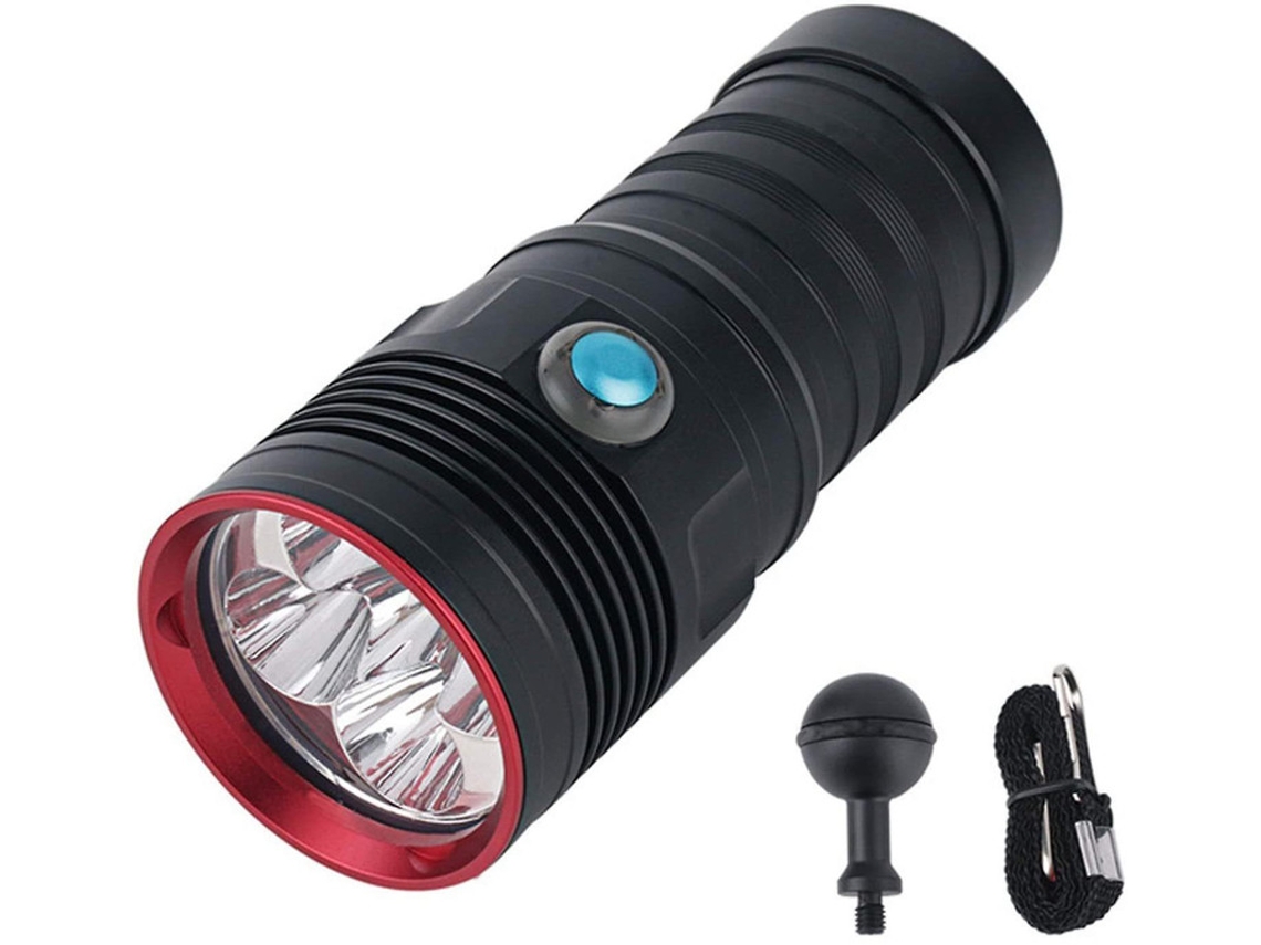 Lanterna De Mergulho Lanterna De Mergulho De Led Subaquática 100m Torch Max 10000 Lumens Lanterna De Mergulho De 4 Modos, Yizhood (preto)