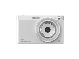 Câmera 4k 50mp, Tela Ips De 2,88" Com Foco Automático E Luz Led, Câmera De Bolso Recarregável Para Crianças (branca)
