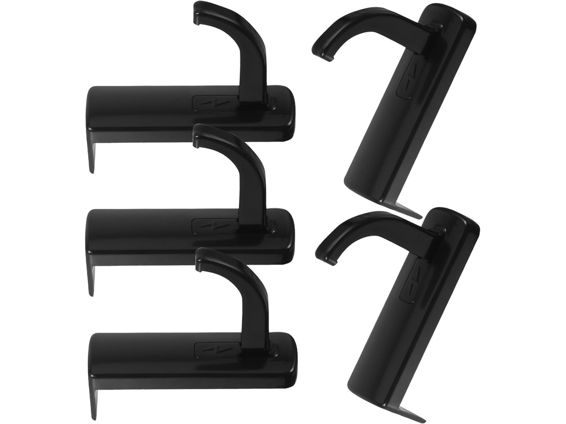 Suporte Para Fones De Ouvido Em Plástico Preto, Gancho De Parede Fácil Instalar, Conjunto De 5 Peças, Design Simples E