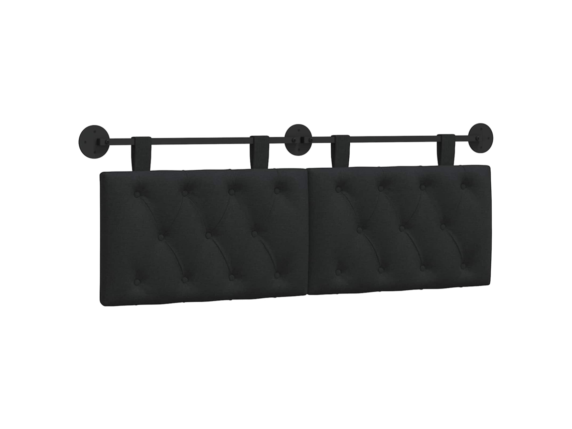 Vidaxl Cabeceira Suspensa Preto 150 X 55 X 7 Cm Tecido