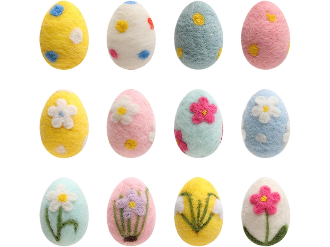 Ovos De Páscoa Soltos Em Feltro, Decorações De Ovos Festivos E Coloridos |