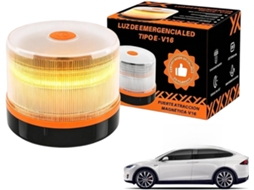 Sinalizador Led Genérico, Lâmpada Âmbar Intermitente Com Base Magnética