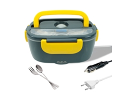Caixa Térmica Elétrica para Almoço, Aquecedor de Comida Portátil para Carro/Caminhão/Casa com Recipiente de 1,5L, Garfo e Colher