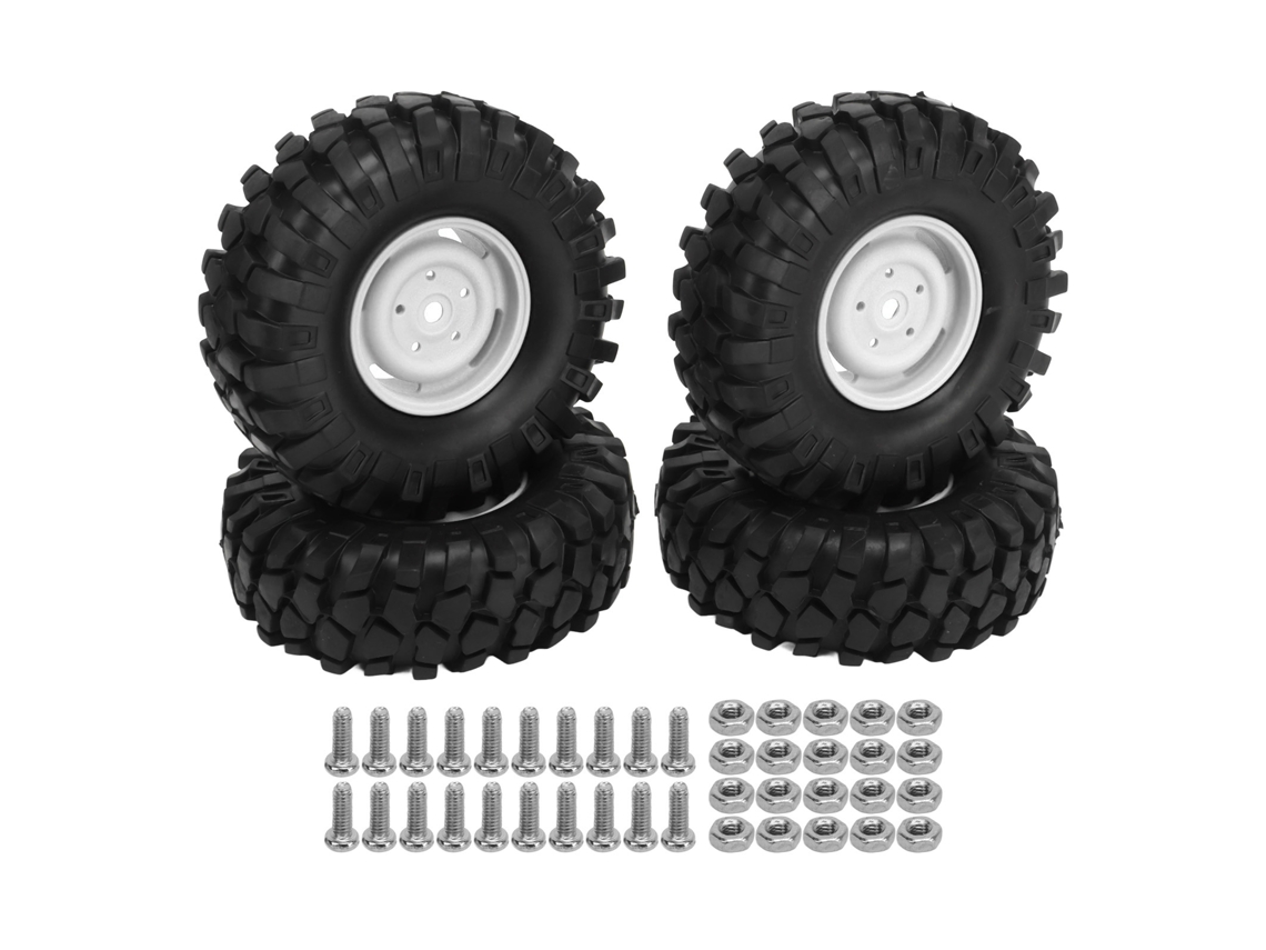 Mali 4pcs Pneus de Veículo Off Road Rc 1.9 Polegada Rodas de Borracha Universal para Carro de Escalada Rc Branco