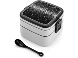 Marmita Bento Dupla Com Glitter, Design Minimalista Moderno, Empilhável, À Prova De Vazamentos, Retangular, Ideal Para