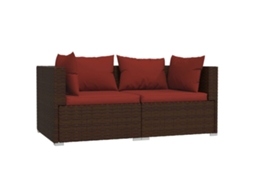 2-seater Sofa, 2-seater Sofas Vidaxl Marrom Rattan / Vime (n/a)