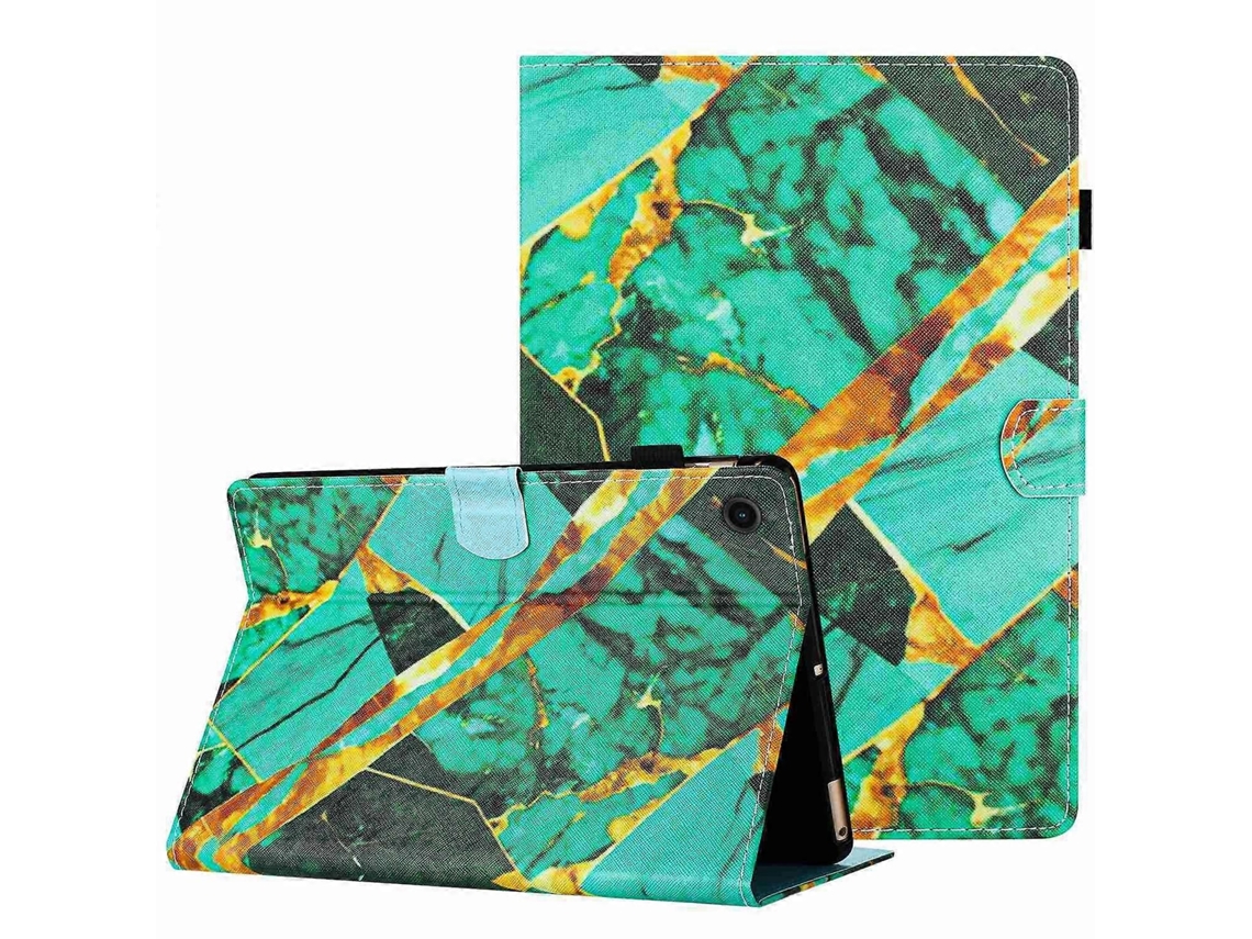 Capa De Couro Com Costura Em Padrão Mármore Para Tablet Huawei Matepad T 10s / T 10