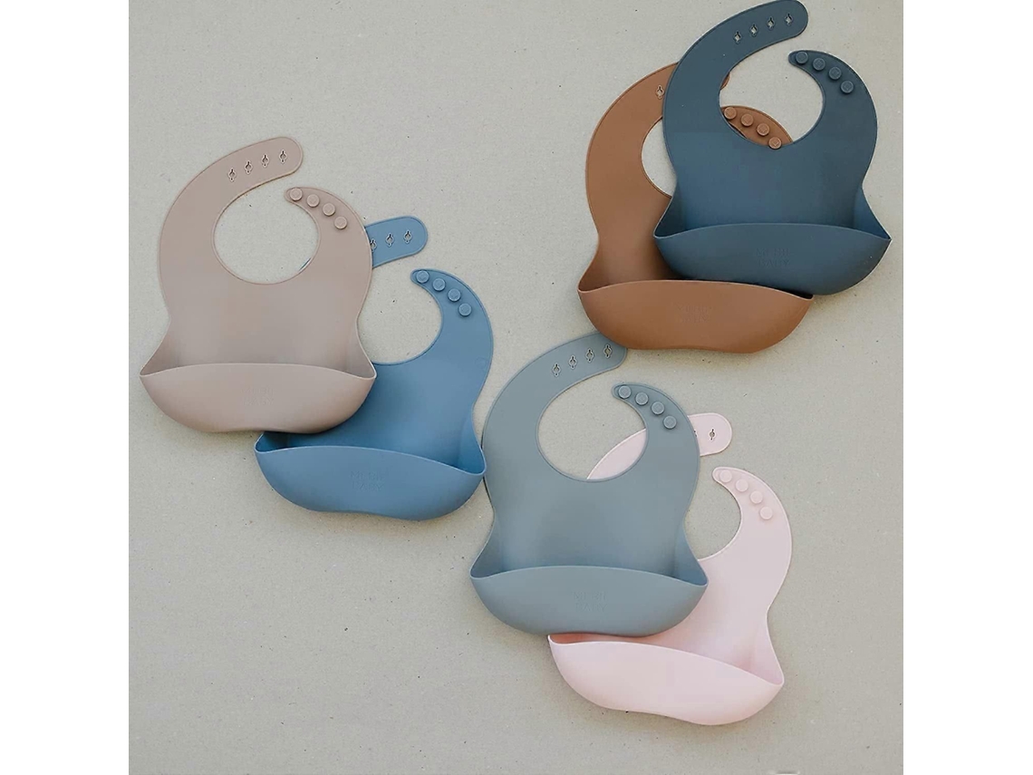 Babadores De Silicone, Babadores Para Bebês Meninos Ou Meninas, Babadores Com Bolso Ajustável Para Evitar Que A Comida Do Bebê Derrame.
