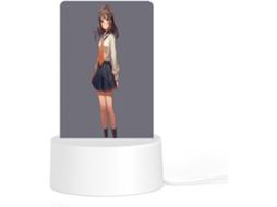 Luminária noturna LED acrílica plug and play com base de plástico, estampa feminina Saia, brilho uniforme e total.