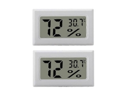 Mini Higrômetro/termômetro Lcd Branco, Pacote Com 2 Unidades