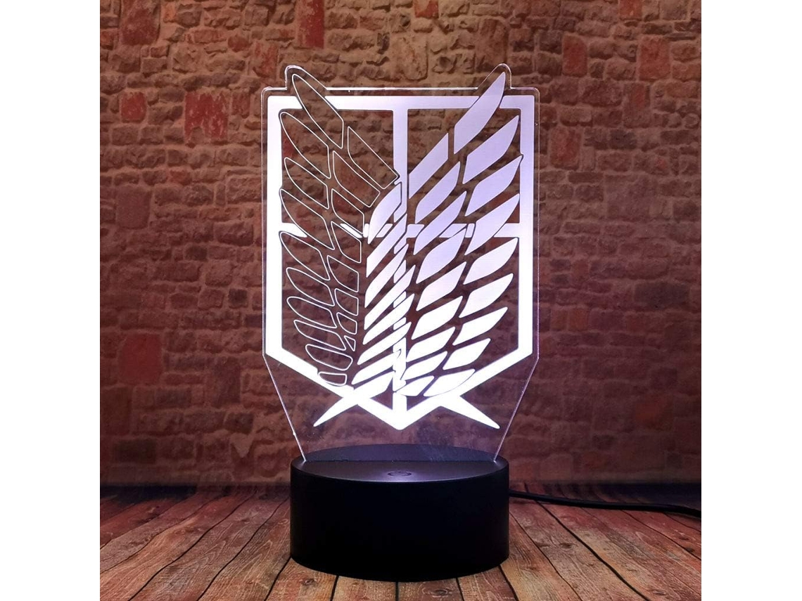 Luminária Noturna Led com Ilusão 3d de Ataque Dos Titãs, Anime Ne BRILVIBERA