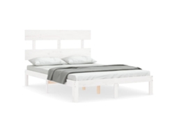 Bed Frame, Bed Frames Vidaxl Branco Madeira De Pinho (120 X 200 Cm)