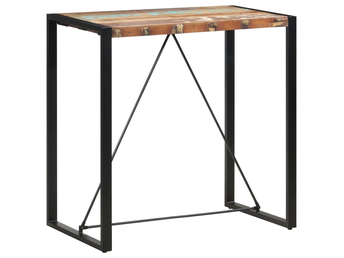 Vidaxl Mesa De Bar 110x60x110 Cm Madeira Recuperada Maciça
