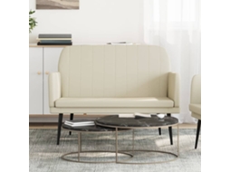 Vidaxl Banco 107x80x81 Cm Couro Artificial Cor Creme