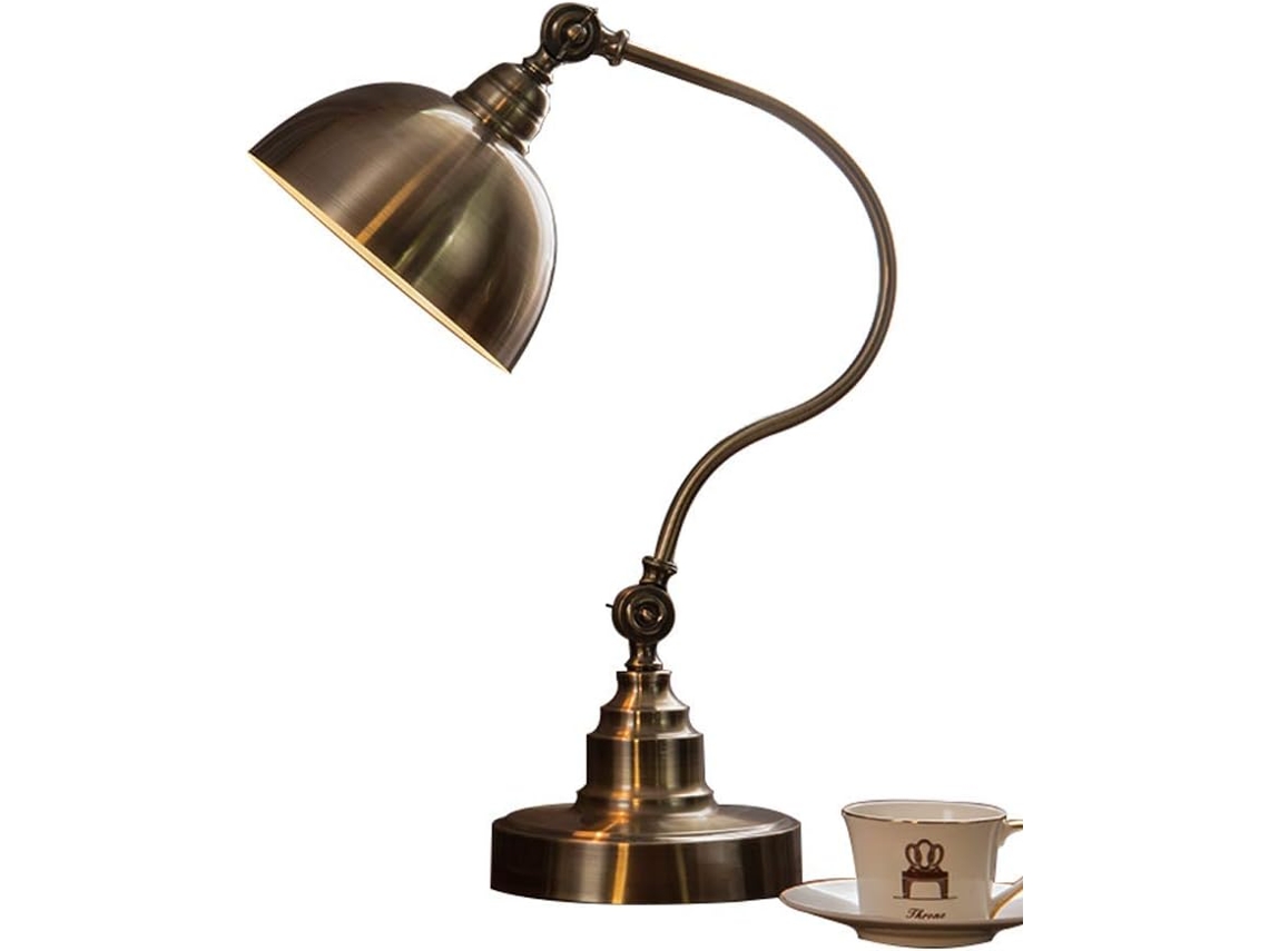 Luminária De Mesa Retrô Ajustável Gyd, Luminária De Leitura Com Acabamento Em Cobre, Luminária Decorativa Para Mesa