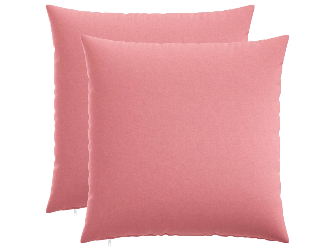 Vidaxl Almofada Com Travesseiro Heerlen 2 Unid. Rosa Tecido