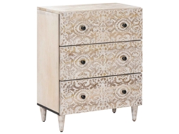 Conjunto 1 Buffet De Armazenamento Vidaxl Branco Madeira De Mangueira Maciça (60 X 33,5 X 75 Cm)