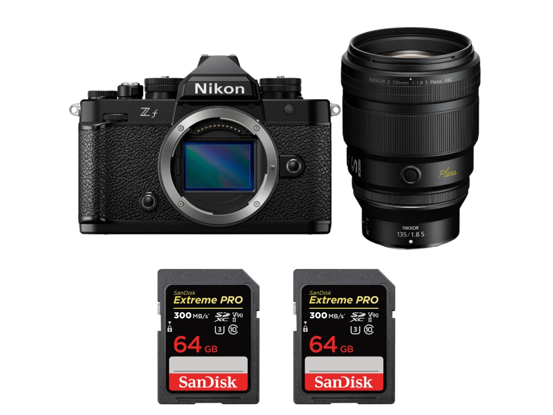Zf + 135mm F/1.8 S Plena + 2 Sandisk 64gb Uhs ii 300mb/s + Ebook “20 Dicas para Fotos Que Impressionam” NIKON