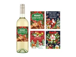 96 Adesivos De Natal Para Garrafas De Vinho , Rótulos De Vinho, Aquaforge (4 Estilos)