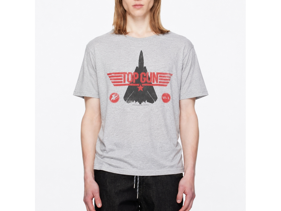 Rockinstone Top Gun Movie Tomcat Heather Gray Adult T-shirt Size:xl