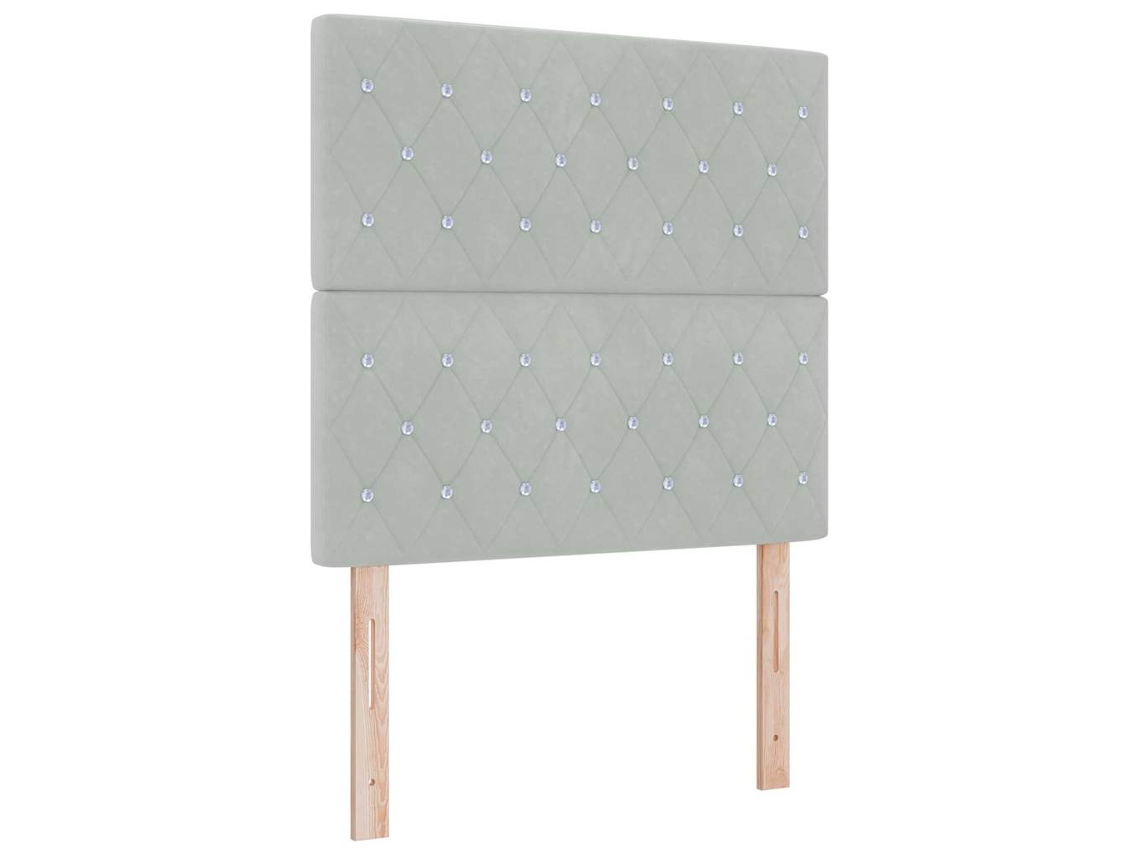 Cabeceira Cinzento Light exclusiva da MAISON em couro sintético (100 cm)