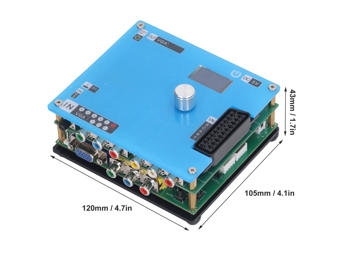 Conversor Gbsc Lcd Vga Rca Com 3 Saídas Hdmi