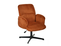 Cadeira de Escritório Ergonômica Vermelha Assento Giratório Altura Ajustável Apoio de Braço em Veludo Cotelê Sem Rodinhas thomasina MEUBLES COSY