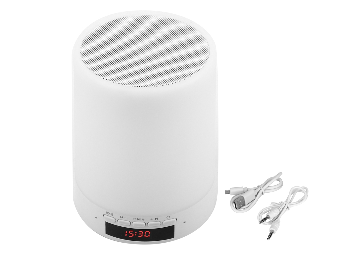 Luz Noturna com Alto falante Bluetooth, Toque Muda Cor, Relógio Despertador Inteligente, Mp3 Player | S/MARCA