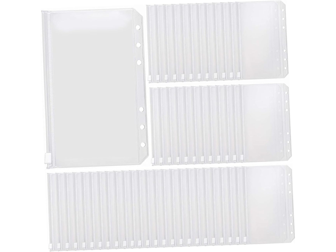 Sacos Luxshiny Extra Grossos de PVC A6 com Zíper para Armazenamento, Sacos Transparentes para Massa, Pacote com 50 Unidades