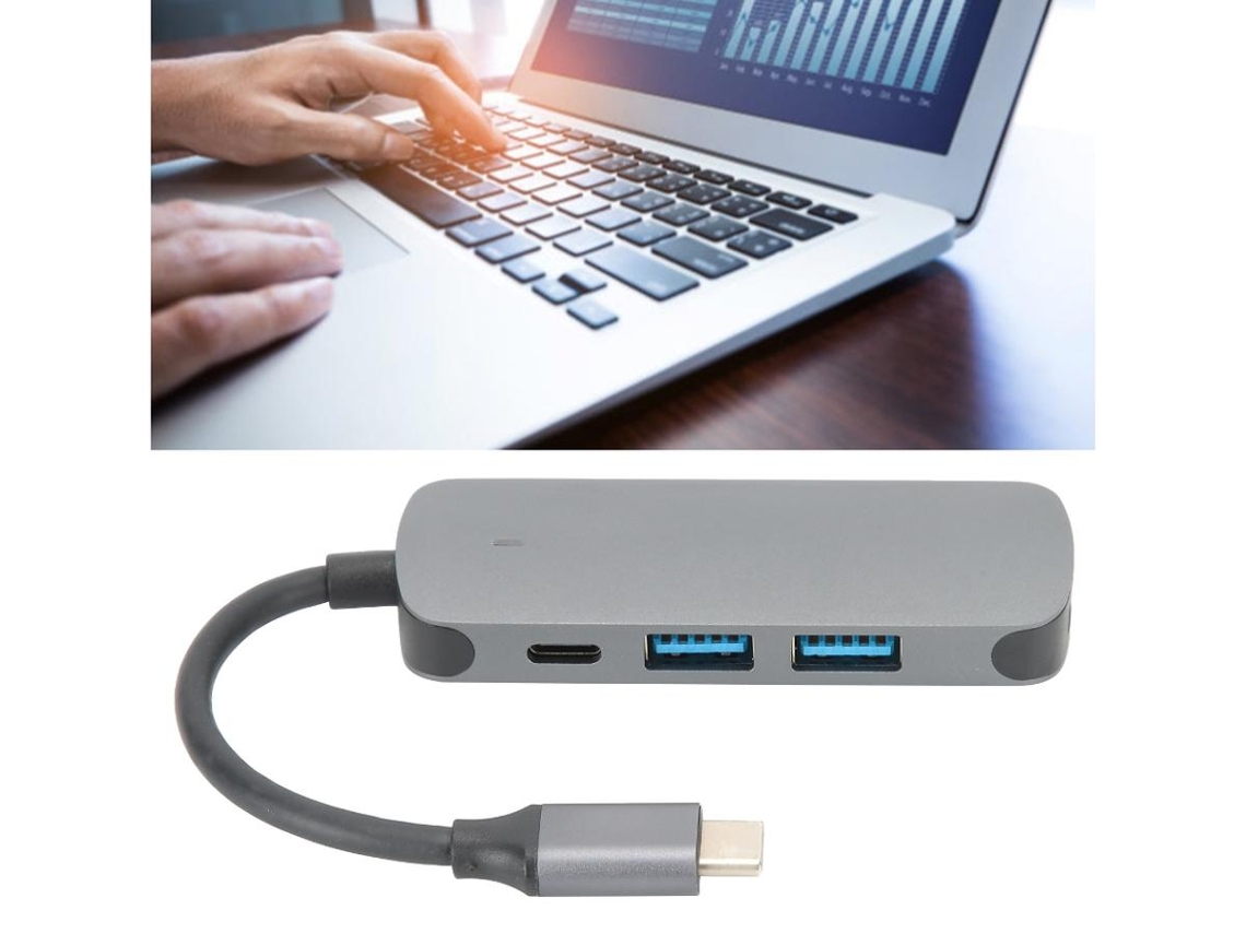 Lurelia Dock Usb-c 4 Em 1 Para Portátil Cinza