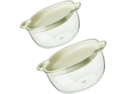 Conjunto De 2 Cestos Filtrantes Cozinha Com Dupla Camada Para Lavar