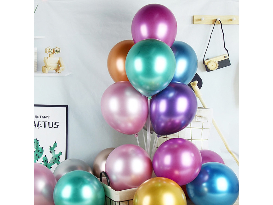 Balão de Látex Metalizado 12 Polegadas Mais Grosso para Decoração de Casamento Aniversário Festa (1 Unidade) | S/MARCA