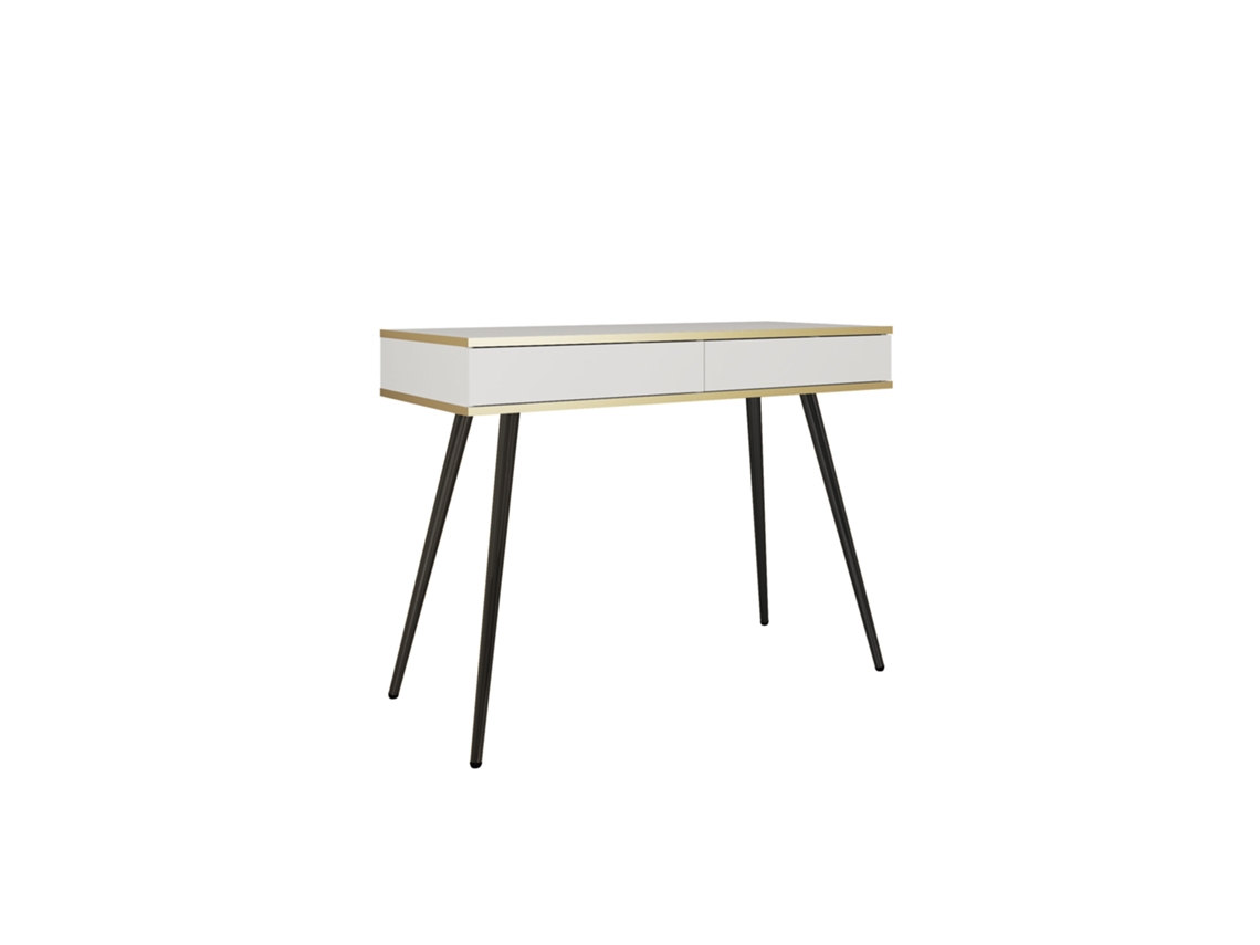 Penteadeira, Branco, Pernas Pretas, 102 X 79 X 50 Cm 3E 3XE LIVING.COM