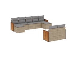 Garden Sofa Set, Garden Sofa Sets Vidaxl Bege Rattan / Vime (n/a)