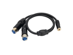 Cabo divisor em Y EOOCOO (conector fêmea de 3,5 mm para conexão de microfone XLR duplo fêmea)