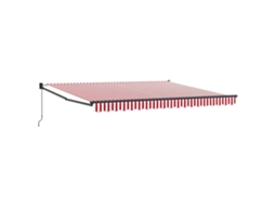 Toldo Retrátil Manual Vermelho e Branco 400 × 300 Cm MAISON EXCLUSIVE