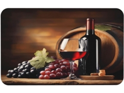 Tapete De Banho Absorvente E Antiderrapante Em Formato De Garrafa De Vinho Tinto E Uvas, 50 X 80 Cm