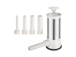 Máquina de Encher Salsichas Manual Inox 304 3.3lbs com 4 Tubos Diferentes Acessórios Portátil