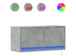 Móvel de Parede P/ Tv com Luzes Led Cinzento Cimento MAISON EXCLUSIVE (80x31x35 cm)