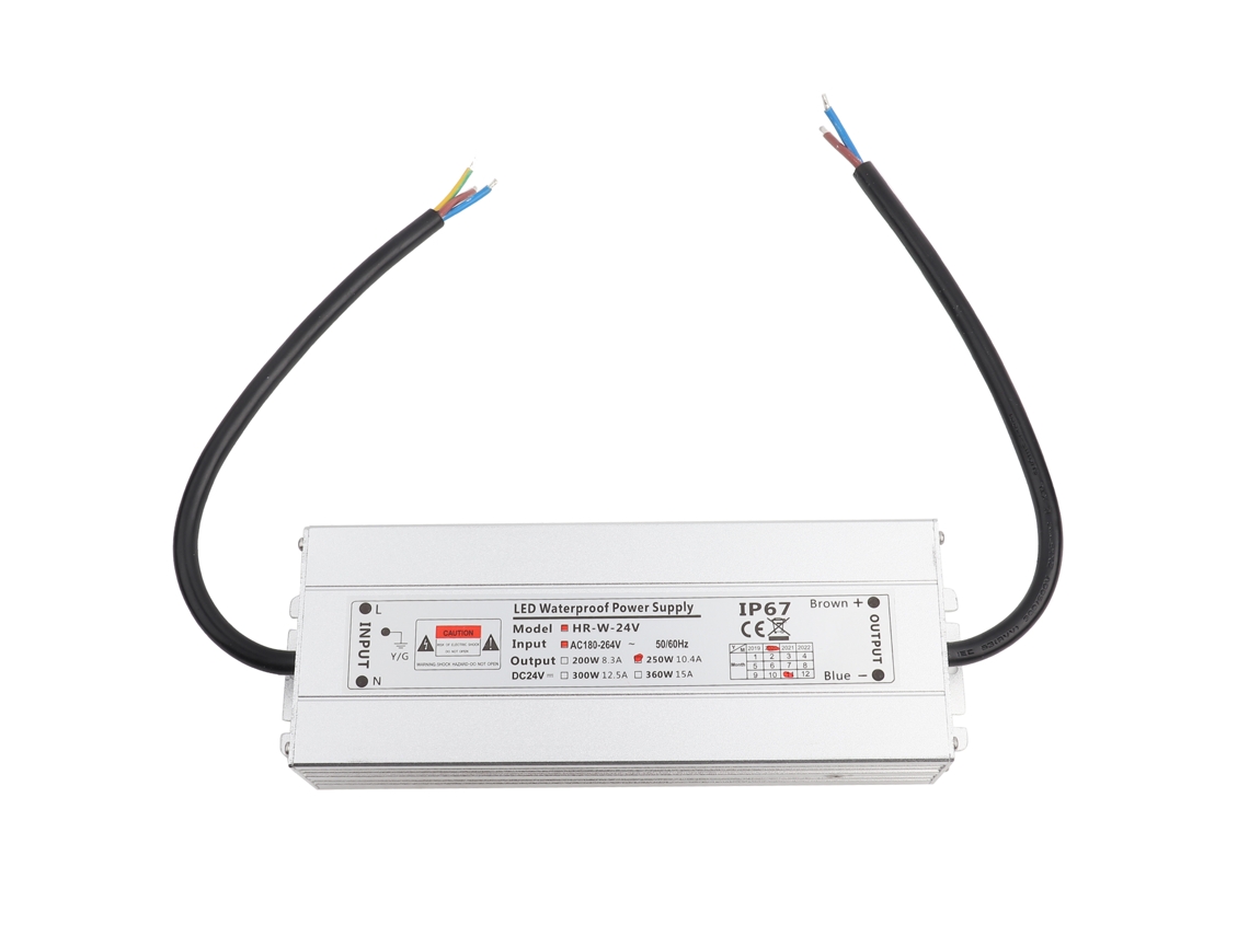 Fonte de Alimentação LED 250w 24v 10.4a Transformador IP67 | S/MARCA