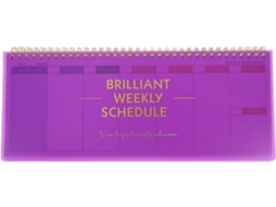 Agenda Espiral Semanal Sem Data Purple Paper, Planificador De Gestão Temporária Com Folhas