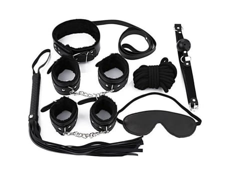Brinquedos Sexuais - Remycoo - Kit Sm Bondage - 7 Peças - Preto - Seguro E Confiável